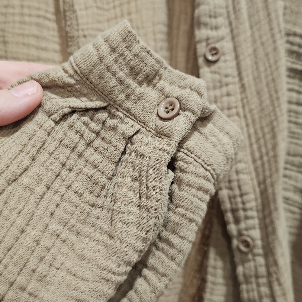 Cotton Button Up Neutral - image 8